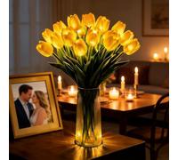 Mfyxde 2026 Radiant Romantic Tulip Light with Vase, LED Tulips Night Lamp, LED Artificial Flowers Ambient Night Lamp,for Home Decor and Wedding Anniversary,Mother's Day (10*Yellow Flowers,with Vase)