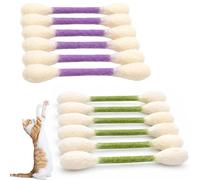 Mfyxde 6/12Pk Cotton Swabs Cat Toys with Catnip, Giant Cat Q-Tip Toy, Big Interactive Felt Kitten Chew Sticks Kicker Toy, Safety ＆ hygiene, Lover Gift Accessories (6*Purple+6*Green)