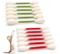Mfyxde 6/12Pk Cotton Swabs Cat Toys with Catnip, Giant Cat Q-Tip Toy, Big Interactive Felt Kitten Chew Sticks Kicker Toy, Safety ＆ hygiene, Lover Gift Accessories (6*Green+6*Red)