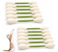 Mfyxde 6/12Pk Cotton Swabs Cat Toys with Catnip, Giant Cat Q-Tip Toy, Big Interactive Felt Kitten Chew Sticks Kicker Toy, Safety ＆ hygiene, Lover Gift Accessories (12*Green)