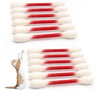 Mfyxde 6/12Pk Cotton Swabs Cat Toys with Catnip, Giant Cat Q-Tip Toy, Big Interactive Felt Kitten Chew Sticks Kicker Toy, Safety ＆ hygiene, Lover Gift Accessories (12*Red)