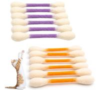 Mfyxde 6/12Pk Cotton Swabs Cat Toys with Catnip, Giant Cat Q-Tip Toy, Big Interactive Felt Kitten Chew Sticks Kicker Toy, Safety ＆ hygiene, Lover Gift Accessories (6*Purple+6*Yellow)