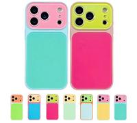 Mfyxde Summer Vibe Dopamine Contrast Color Phone Case for iPhone 17 16 15 14 13 Pro Max, Vibrant Contrast Color Dopamine Acrylic Case, Anti-Fall Full Lens Protection (B+E,17 PRO)