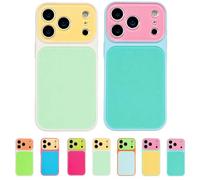 Mfyxde Summer Vibe Dopamine Contrast Color Phone Case for iPhone 17 16 15 14 13 Pro Max, Vibrant Contrast Color Dopamine Acrylic Case, Anti-Fall Full Lens Protection B,14)
