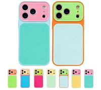 Mfyxde Summer Vibe Dopamine Contrast Color Phone Case for iPhone 17 16 15 14 13 Pro Max, Vibrant Contrast Color Dopamine Acrylic Case, Anti-Fall Full Lens Protection (B+D,15)