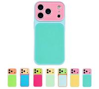 Mfyxde Summer Vibe Dopamine Contrast Color Phone Case for iPhone 17 16 15 14 13 Pro Max, Vibrant Contrast Color Dopamine Acrylic Case, Anti-Fall Full Lens Protection (B,16)