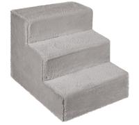 Mg Design 3-Step Pet Stairs (14 × 16 × 18 in / 40 × 45 × 35 cm) - Wooden Frame Dog Steps with Soft Faux Fur Cover - Stable, Lightweight Indoor Stairs for Small Dogs, Cats & Senior Pets