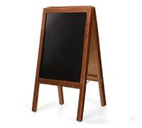 Mg Design A-Frame Chalkboard Sign 20 x 35 in (50 x 90 cm) - Double-Sided Wooden Pavement Board with Foldable Design for Indoor & Outdoor Use