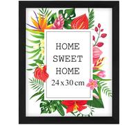 MG Design Black Wooden Photo Frame 9.5 x 12 in (24 x 30 cm) - Shatter-Resistant Acrylic Glass - Wall Mount Portrait & Landscape