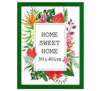 MG Design Green Wooden Photo Frame 12 x 16 in (30 x 40 cm) - Shatter-Resistant Acrylic Glass - Wall Mount Portrait & Landscape