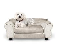 MG Design Pet Sofa Bed for Dogs & Cats - Small Upholstered Indoor Sofa with Cushion, Wooden Frame & Washable Fabric