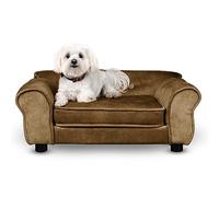 MG Design Pet Sofa Bed for Dogs & Cats - Small Upholstered Indoor Sofa with Cushion, Wooden Frame & Washable Fabric
