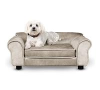 MG Design Pet Sofa Bed for Dogs & Cats - Small Upholstered Indoor Sofa with Cushion, Wooden Frame & Washable Fabric