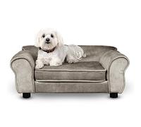 MG Design Pet Sofa Bed for Dogs & Cats - Small Upholstered Indoor Sofa with Cushion, Wooden Frame & Washable Fabric
