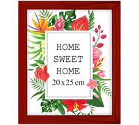 MG Design Wooden Picture Frame 8x10 inch (20x25 cm), Red Real Wood Frame with Acrylic Glass, Vertical & Horizontal Hanging - for Photos, Posters, Certificates, Puzzles
