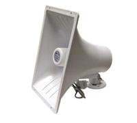 MG ELECTRONICS HS-12SBP 11X6-1/2INCH, 400-13000 FREQ Range, 40WATTS, 8OHMS IMPEDANCE, Horn Speaker, Indoor/Outdoor, Swivel Bracket, Weather Proof, Weather Resistant, White ABS Plastic CASING