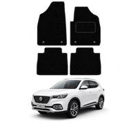 MG HS 2019-2023 Tailored Car Floor Mats - Black Carpet (No Heel Pad), Anti-Slip, OEM Clips, UK-Made with Black Cloth-Bound Edge - Prestige Mats
