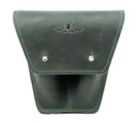 MG Leather Work Trombone/Euphonium Double Mouthpiece Pouch - Green Leather - Trombone & Euphonium Accessories