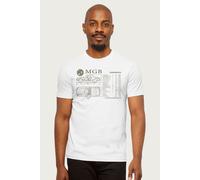 MG Men's B Car Dimensions British Motor Heritage T-Shirt in White | Size: Small MG White S