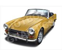 MG MIDGET SPRITE - Classic Car Print of YOUR Car with your Number Plate