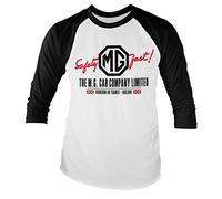 MG Officially Licensed Cars Co. - England Baseball Long Sleeve T-Shirt (White-Black), M