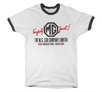 MG Officially Licensed Cars Co. - England Ringer Mens T-Shirt (White-Black), M