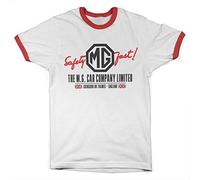 MG Officially Licensed Cars Co. - England Ringer Mens T-Shirt (White-Red), L
