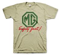 MG Officially Licensed Safely Fast Mens T-Shirt (Khaki), S