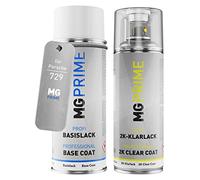 MG PRIME Car paint 2K spray can set for Porsche 729 Satinschwarz Metallic/Satin Black Metallic Base coat 2K clear coat spray can
