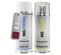 MG PRIME Car paint 2K spray can set for Skoda 9885 / E1/8H Hotchillired Perleffekt/Rouge Piment Nacre Base coat 2K clear coat spray can
