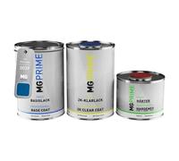 MG PRIME Car paint Can set for Mercedes 0039 Designo Mauritiusblau Metallic/Designo Mauritius Blue Metallic Base coat 2K clear coat hardener ready-to-spray 2.5l