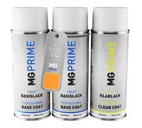 MG PRIME Car paint Spray can set for Porsche 114 Signalgelb/Signal Yellow Primer base coat clear coat spray can 400ml