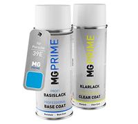 MG PRIME Car paint Spray can set for Porsche 39E / S8 Rivierablau/Riviera Blue Base coat clear coat spray can 400ml