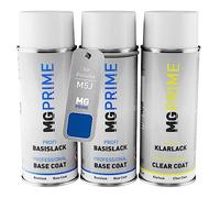 MG PRIME Car paint Spray can set for Porsche M5J / N1 Saphirblau Metallic/Sapphire Blue Metallic Primer base coat clear coat spray can 400ml