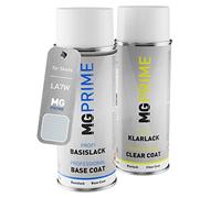 MG PRIME Car paint Spray can set for Skoda LA7W / 8E Reflexsilber Metallic/Brilliant Silber Metallic Base coat clear coat spray can 400ml