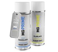 MG PRIME Car paint Spray can set for Vauxhall GAN / 176 Sovereign Silver Metallic/Nitrate Silver Metallic Base coat clear coat spray can 400ml