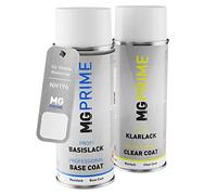 MG PRIME Motorcycle paint spray can for Honda Motorcycles NH196 White +1K | Set of base coat + clear coat, Aerosol cans 400ml