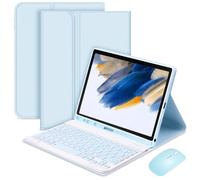 MG REAL Keyboard Case for Samsung Galaxy Tab A7 10.4'' 2020 (SM-T500/T505/T507), Magnetic Detachable Wireless Keyboard with Bluetooth Mouse,Blue