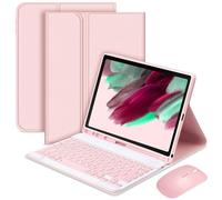 MG REAL Keyboard Case for Samsung Galaxy Tab S9 FE 10.9'' 2023 / Galaxy Tab S9 11'' 2023, Magnetic Detachable Wireless Keyboard with Bluetooth Mouse,Pink