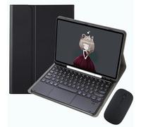 MG REAL Keyboard Case for Samsung Galaxy Tab S9+ / S9 Plus 12.4'' 2023 (SM-X810/X816B/X818U), Smart Trackpad, Magnetic Detachable Wireless Bluetooth Keyboard, Circle Keys Slim Cover,Black