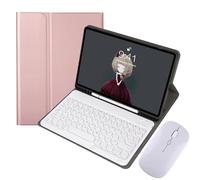 MG REAL Rose Gold, Keyboard Case with Mouse for Samsung Galaxy Tab A8 10.5'' 2022 (SM-X200/X205/X207), Round Keys Detachable Magnet Keyboard with S Pen Holder