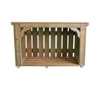 MG Timber Products Heavy Duty Log Store - The Coppice, Low 190Cm (W189.5 X D58 X H92Cm) - Wooden Firewood Shed, Pressure Treated, Free Engraving