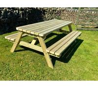 Mg Timber Products - Heavy Duty Wooden Picnic Table / Bench, 7Ft Pub Bench