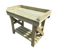 Mg Timber Products Heavy Duty Wooden Potting Table With Raised Edge, 7Ft (208.5 Cm) Standard 67 Cm Deep, Single Shelf