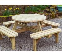 Mg Timber Products: Premium Quality, 8 Seater Round Picnic Bench, Pub Table. Made From Pressure Treated, Swedish Redwood.