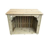 MG Timber Wooden Log Store - The Griffiths, Large, 110cm Wide x 119cm High | Heavy Duty Pressure Treated Redwood, Felt-Lined Sloped Roof, Raised Slatted Floor, Handmade in UK