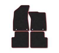 MG ZS Automatic Petrol/Diesel (2022-2024) Premium Car Mats [29.2cm Clip Spacing] Tailored Fit Tufted-Pile Thick Carpet Red Trim Non-Slip Floor Mats Full Coverage Compatible Full Front & Rear Set