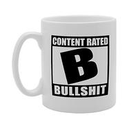 MG3182 Content Rated B Bullshit Novelty Gift Printed Tea Coffee Ceramic Mug