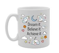 MG3476 Dream It Believe It Achieve It Novelty Gift Printed Tea Coffee Ceramic Mug