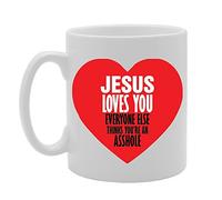 MG3610 Jesus Loves You Everyone Else Novelty Gift Printed Tea Coffee Ceramic Mug
